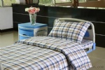 L-6 Polyester cotton checked hospital bed linen