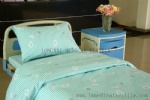 Y-9 light blue pure cotton hospital bed sheet set