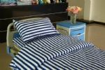 blue white stripe hospital cotton bed sheet